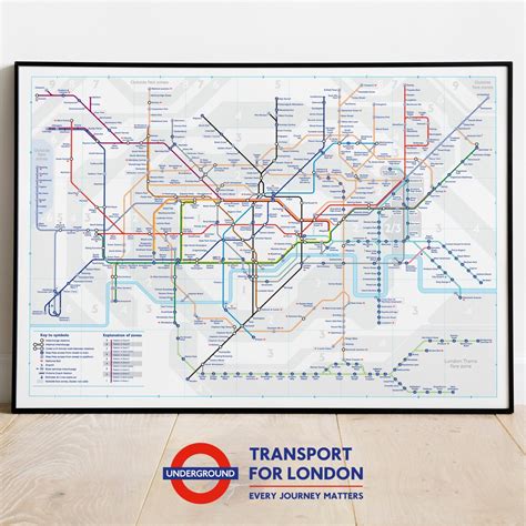 London Underground Tube Map Poster Print Wall Art High Etsy