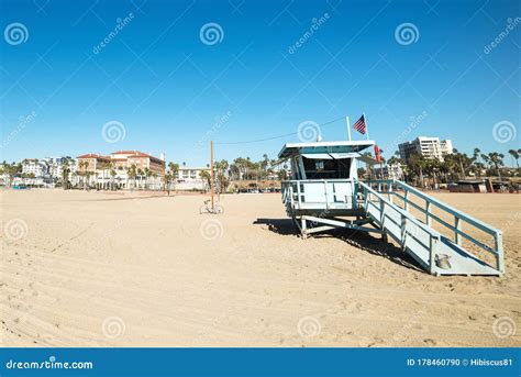 Sunny Day In Santa Monica Beach Stock Photo Image Of Waves