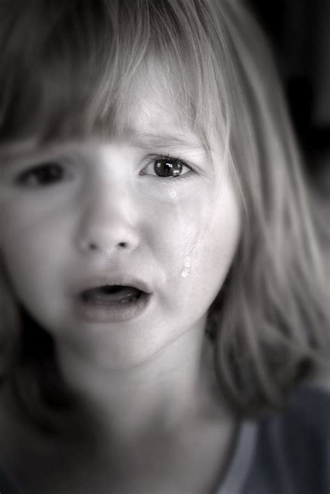 Little Girl Crying With Tears Stock Image Image Of Hair Depression