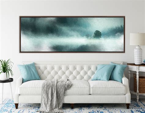 Storm Teal Landscape Oil Painting On Canvas Ready To Hang Large
