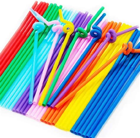Flexible Plastic Drinking Straws Disposable Drinking Straws Colorful