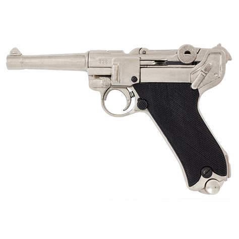 1898 Parabellum Luger P08 Pistol Shiny Nickel Collectors Armoury Ltd