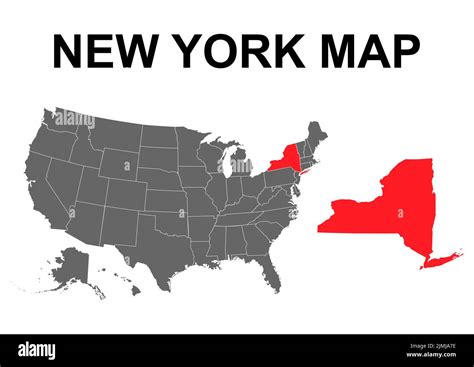 New York Map Shape United States Of America Flat Concept Icon Symbol
