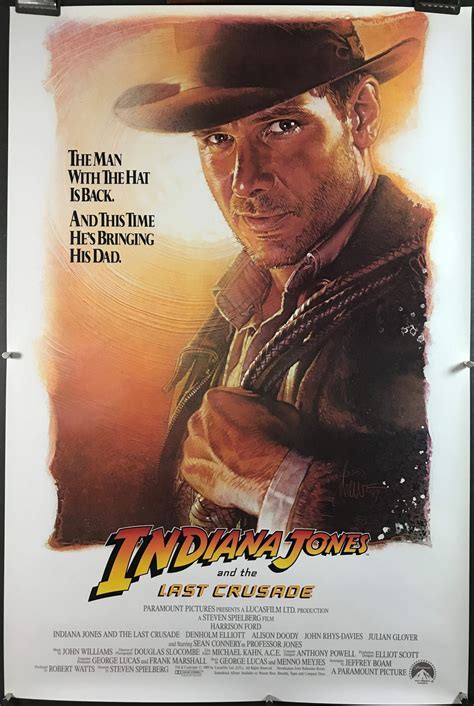 Indiana Jones And The Last Crusade Original Harrison Ford Movie Poster