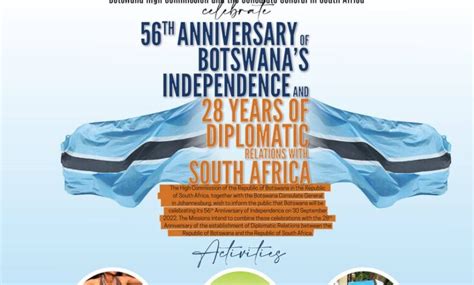 Celebrations Of 56th Anniversary Of Botswanas Independence And 28 Years Of Diplomatic Relations