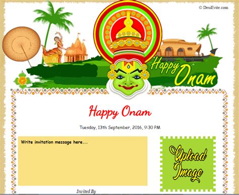 Free Onam Festival Invitation Card And Online Invitations