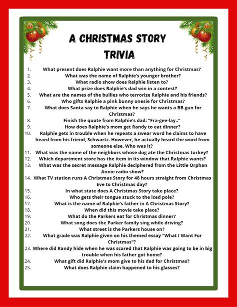 A Christmas Story Trivia Game Etsy