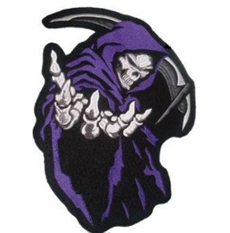 Grim Reaper Purple Back Patch 26 Cm X 35 Cm Mrs Rebelsmarket