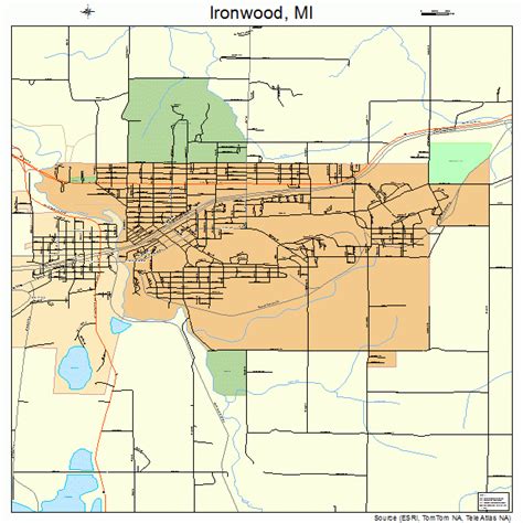 Ironwood Michigan Street Map 2641060