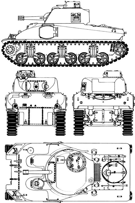 M4 Sherman Blueprint Download Free Blueprint For 3d Modeling