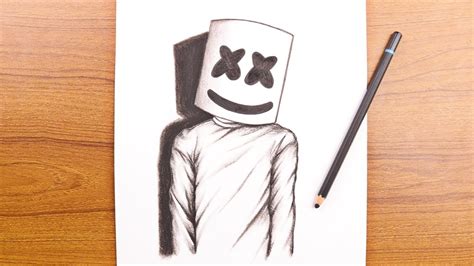 How To Draw Marshmello With Pencil Sketch Sketching Video Learn To Draw YouTube