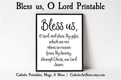 Grace Before Meal Catholic Prayer Bless Us O Lord Kitchen Etsy