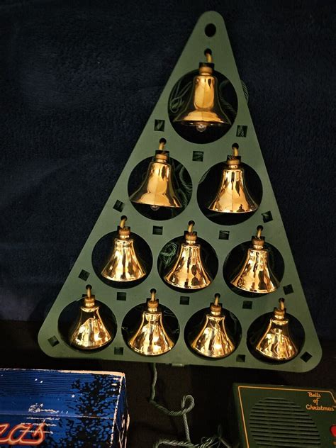 Vintage Mr Christmas Bells Of Christmas Musical Lighted Brass Bell And 15