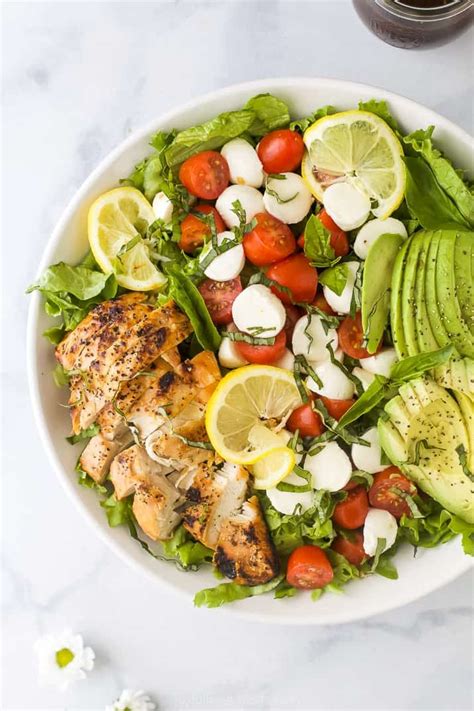 Using quick slice, cut chicken into strips; 15 Minute Avocado Caprese Chicken Salad | Joyful Healthy Eats