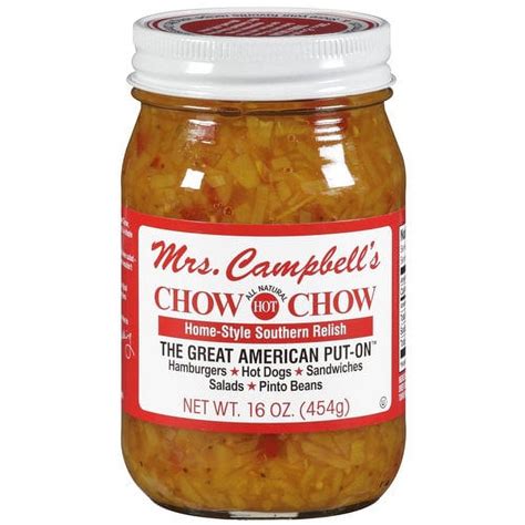 Mrs Campbells Gluten Free Hot Chow Chow Relish 16 Oz