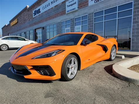 Amplify Orange Corvette C8 With Stingray R Package Treated With Xpel