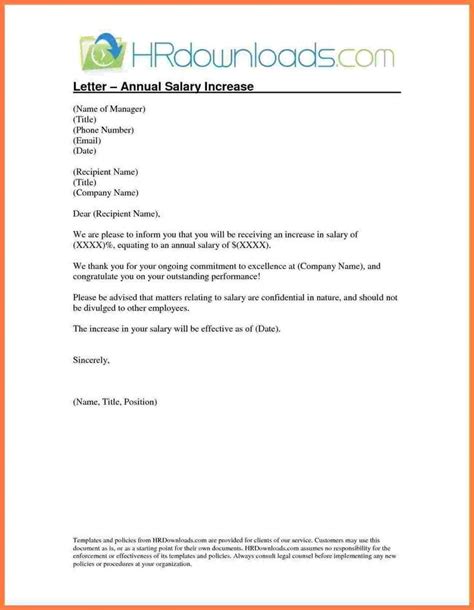 Salary Increment Letter Format By Employer Copy 5 Template Letter
