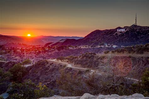 Hollywood Hills Sunset Foto And Bild North America United States