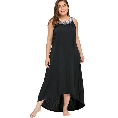 Plus Size 5xl Women Long Nightgown Faux Silk Satin Nightwear 2019