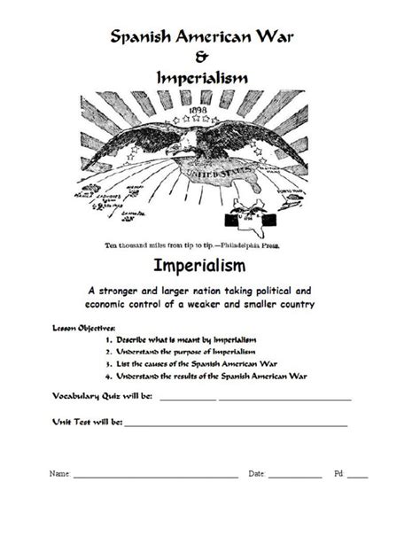 Imperialism Worksheet 1 Pdf Imperialism The United States