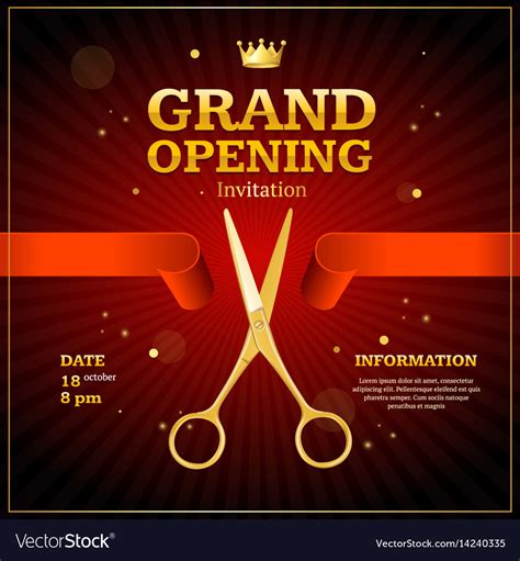 Grand opening invitation card Royalty Free Vector Image