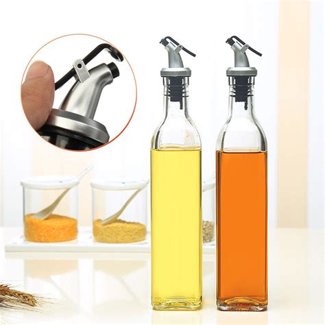 Glass Olive Oil Vinegar Dispenser 500ml Gravy Boat Pourer Cooking Wine