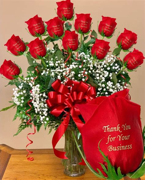 Thank You For Your Business Personalized Roses By Vip Floral Designs
