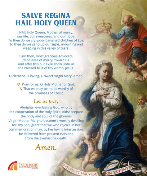 Salve Regina Hail Holy Queen Franciscan Communications Facebook