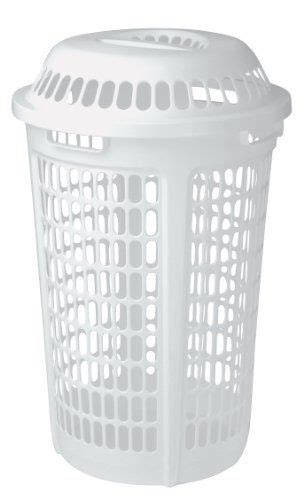 United Solutions Round Plastic Laundry Hamper With Lid Two Bushel