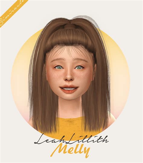 Simiracle Leahlillith`s Melly Hair Retextuured Kids Version Sims 4