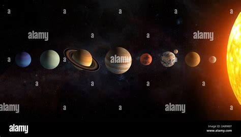 Solar System Planets Set The Sun And Planets In A Row On Universe