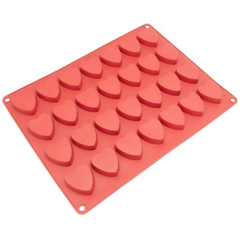 28 Cavity Silicone Mini Heart Chocolate Candy Gummy And Crayon Mold