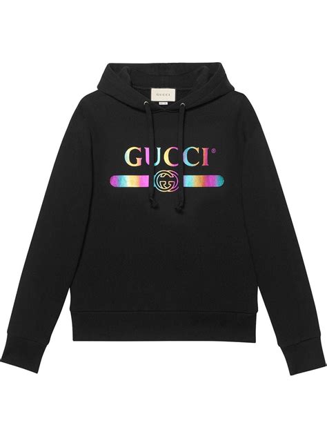 Gucci Gucci Cotton Sweatshirt With Gucci Logo Black Gucci Cloth