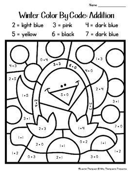 Kids color and cut out a native costume for this paper doll, then guess what country the doll is from. Winter Coloring Pages Color By Code First Grade ...