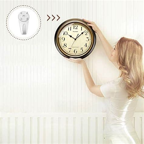 Plumeet Retro Wall Clock 10 Non Ticking Classic Silent Metal Wall