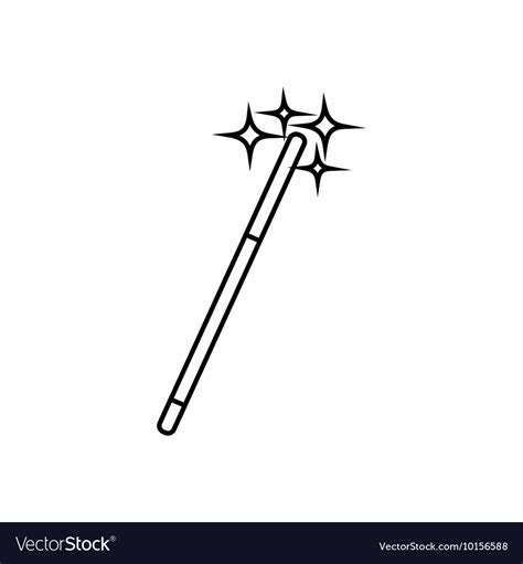 Magic Wand Icon Outline Style Royalty Free Vector Image