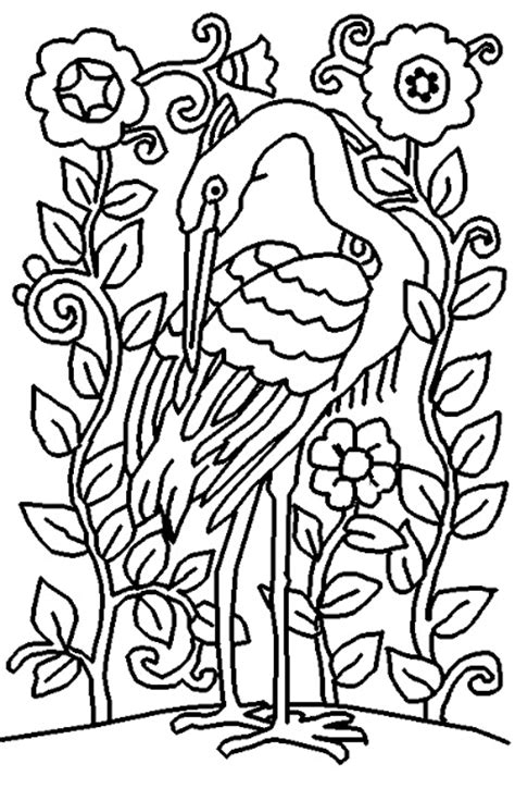 coloring page world heron portrait