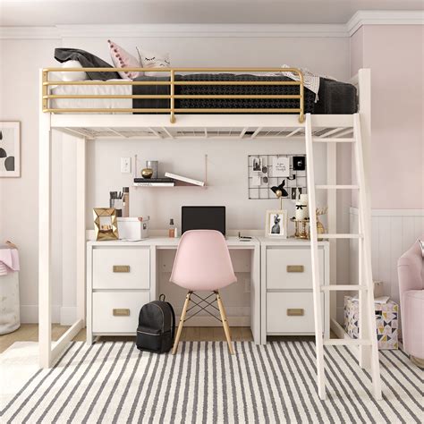 Maybe you would like to learn more about one of these? Monarch Hill Haven White and Gold Twin Metal Loft Bed | Little Seeds