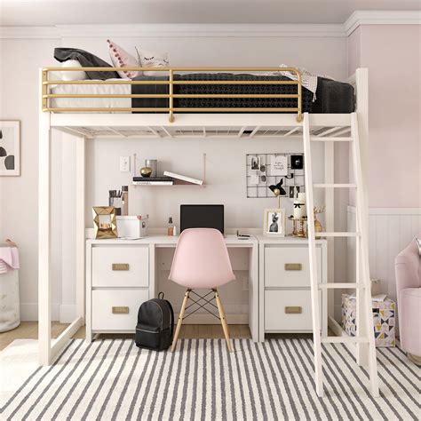 All black drawers and doors are chalkboards. Monarch Hill Haven White and Gold Twin Metal Loft Bed ...