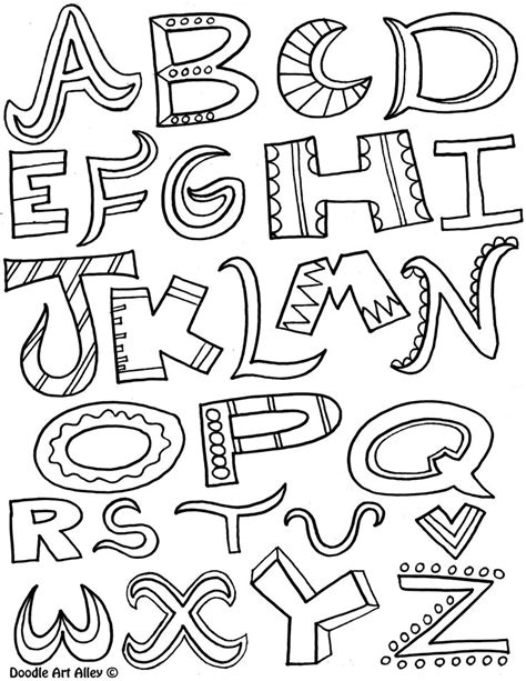 Alphabet Doodle Coloring Pages Coloring Pages