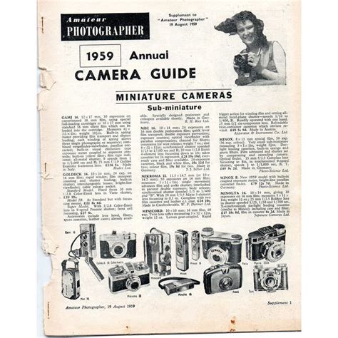 Amateur Photographer Supplement 1959 Annual Camera Guide Listing In The Vintage Manuals And Guides