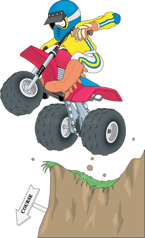 Atv Racer Cartoon Illustration Stock Vector Illustration Of Cartoon
