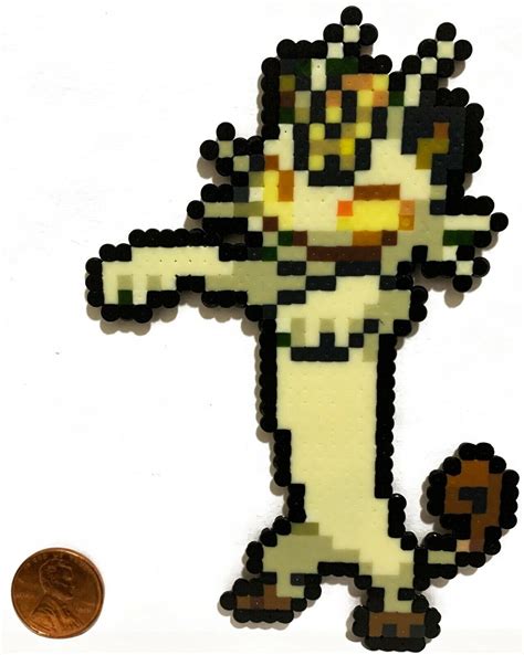 Meowth Gigantamax Pokemon Mini Bead Sprite Perler Artkal Pixel Art