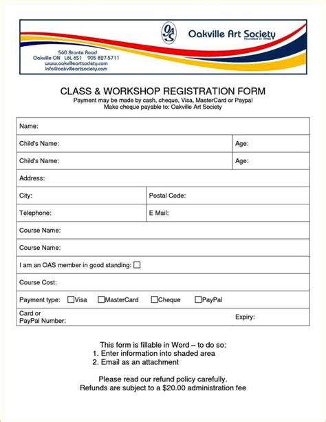 Student Registration Form Templates