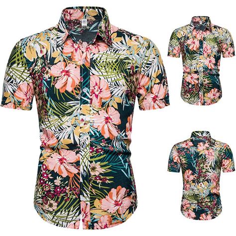 Camisa Hawaiana Con Estampado De Flores Para Hombre Camisas De Manga Corta Informales