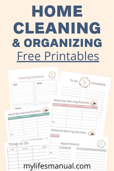 Free Home Organizing Printables Easily Organize Your Home And