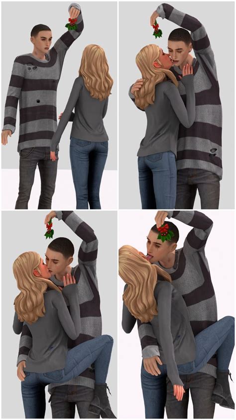 Under The Mistletoe Posepack By Eclypto Tumblr Sims 4 Sims 4
