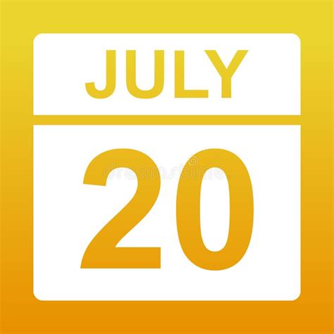 July 20 Day On The Calendar Stock Vector Illustration Of Paper