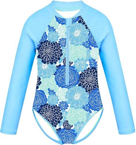 Moggemol Kids Girls One Pieces Long Sleeve Floral Palm Trees Print