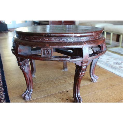 Claw foot for table leg duncan phyfe style stamped brass new antique finish. Antique Asian Claw Foot Coffee Table | Chairish